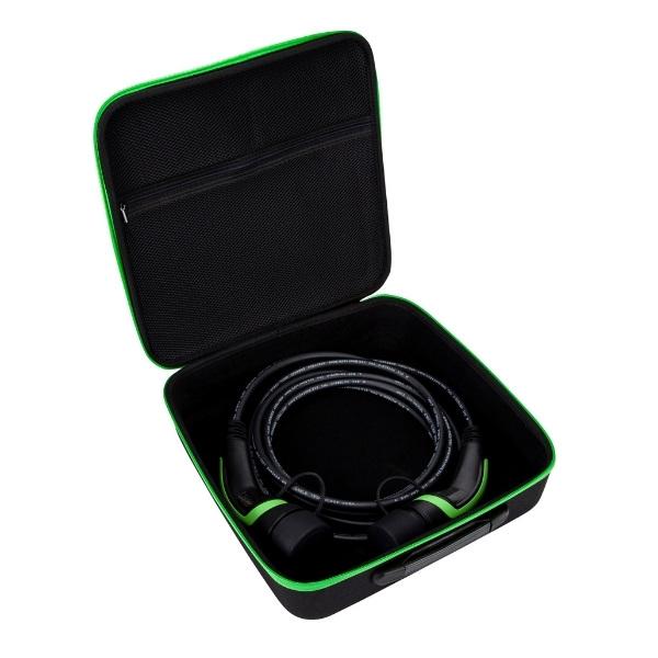 EV charging cable in premium storage carry bag
