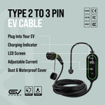 Type 2 to 3 Pin Charging Cable