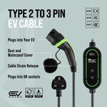 Type 2 to 3 Pin Charging Cable