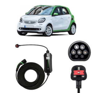 Smart ForFour ED Charging Cable - Type 2 to 3 Pin Charging Cable